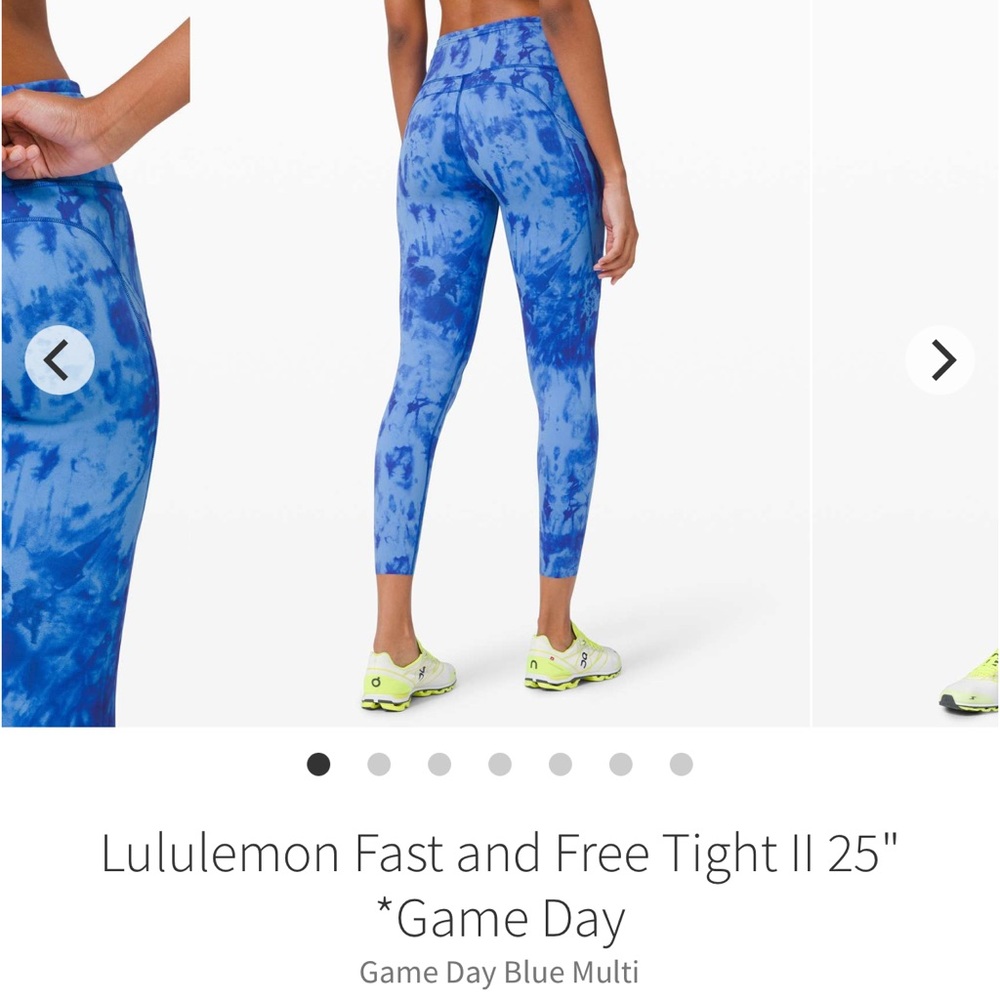 Fast and Free Tight II 25” inseam Game Day Multi Blue Size 8